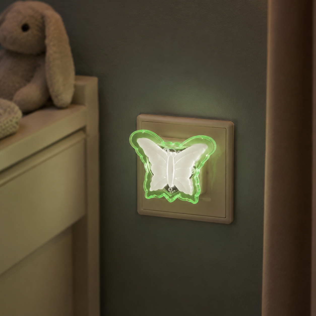 Lampa de veghe LED BUTTERFLY 0.3W Green