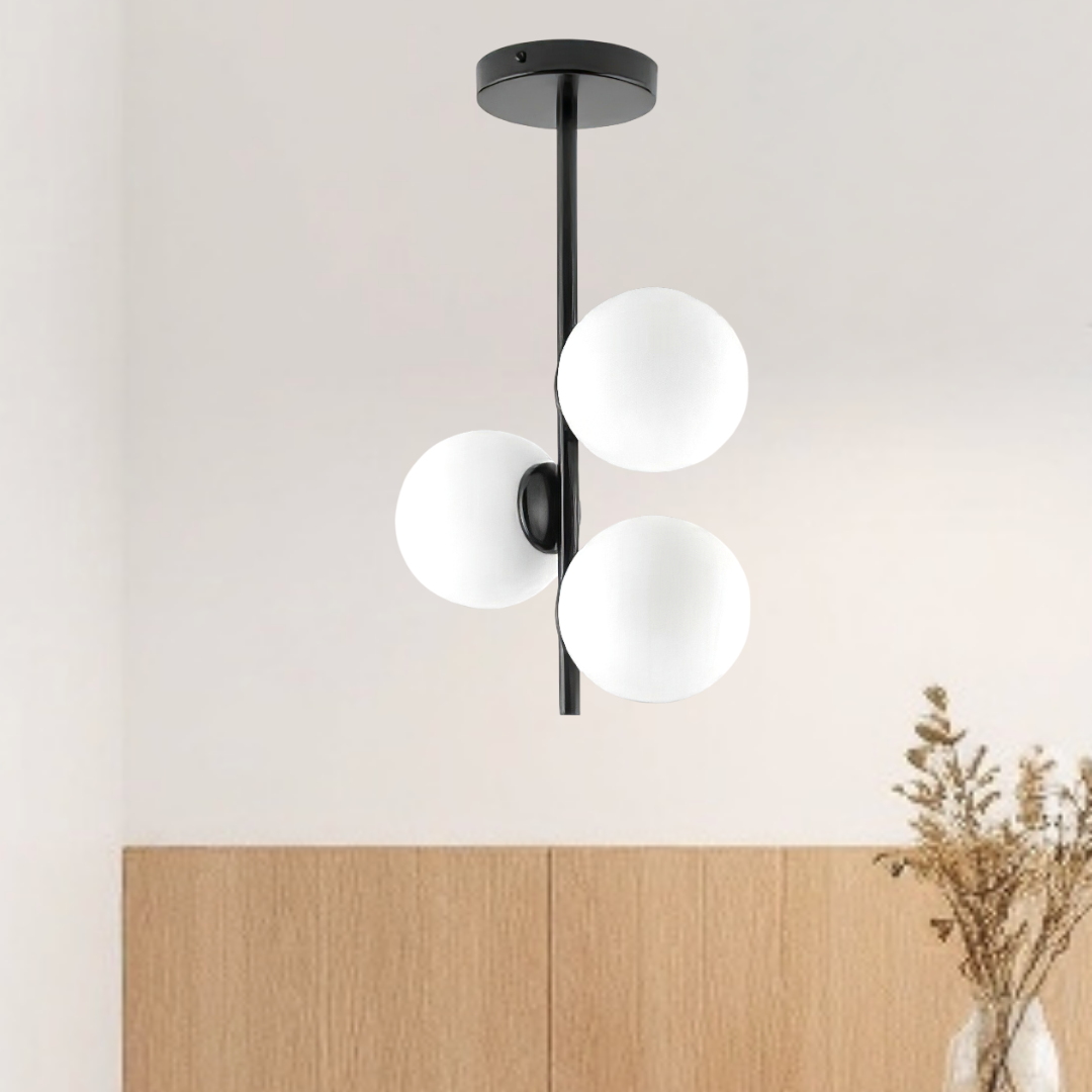 Lustra Abajur MAT Black ROD 3xE27