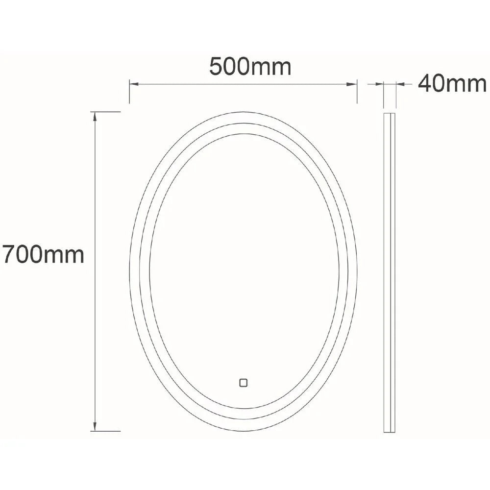 Oglinda LED FIGRO 50x70CM Functie Dezaburire, Ceas, Touch, 3 Lumini