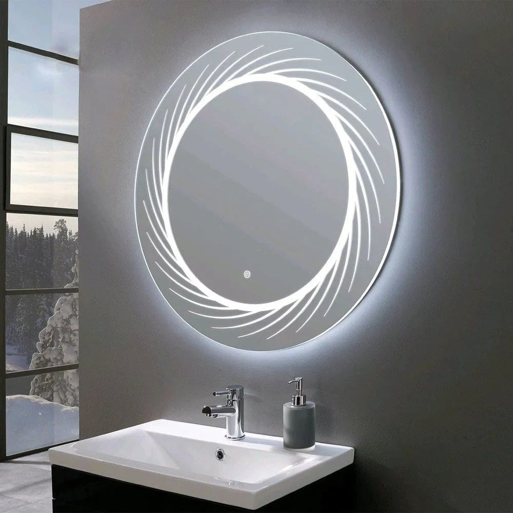 Oglinda LED VIONNA Rotunda 60CM Functie Dezaburire, Ceas, Touch, 3 Lumini