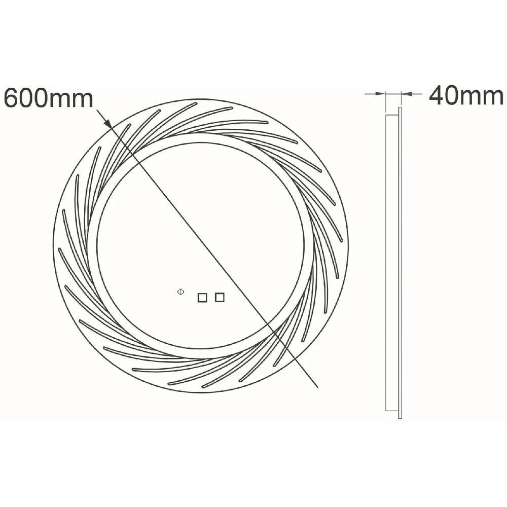 Oglinda LED VIONNA Rotunda 60CM Functie Dezaburire, Ceas, Touch, 3 Lumini