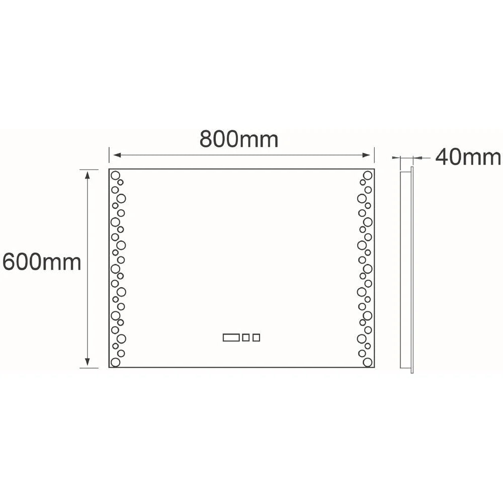 Oglinda LED VIONNA 80x60CM 3 Lumini, Functie Dezaburire, Ceas, Touch