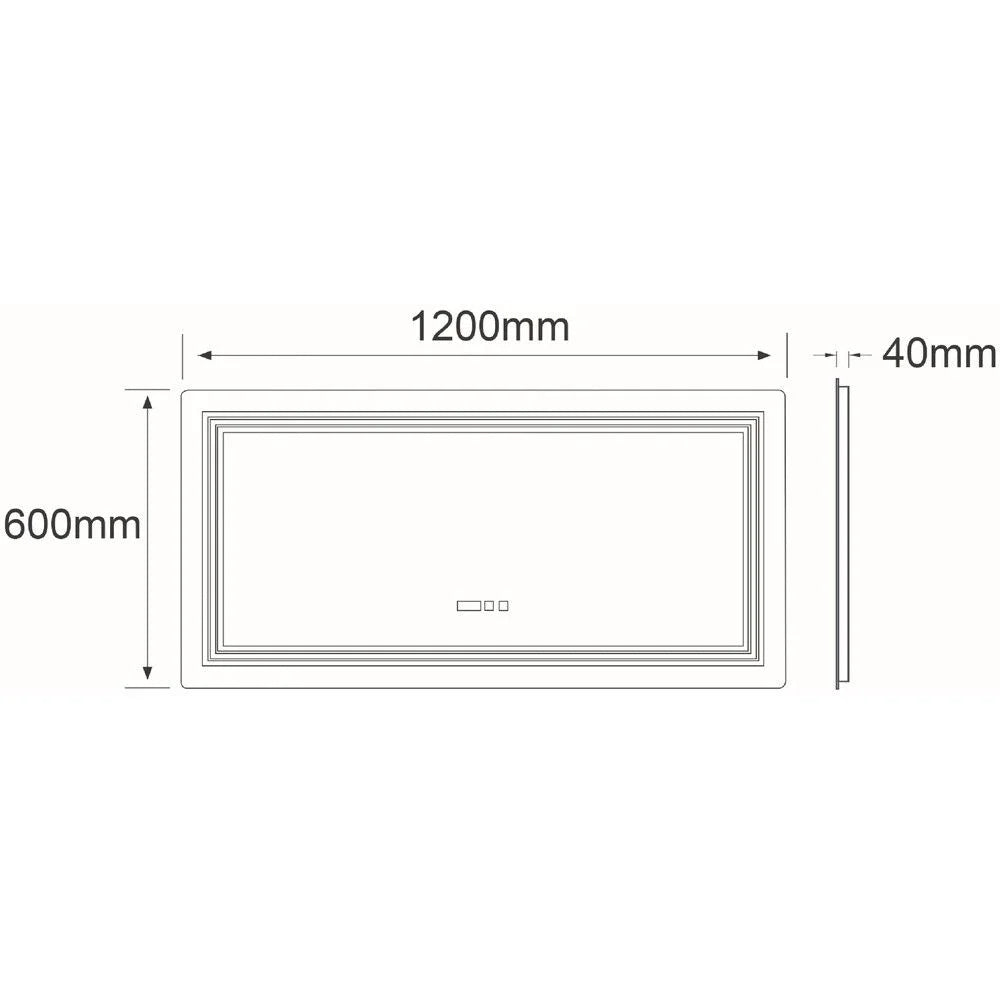 Oglinda LED CRESCA 120x60CM Functie Dezaburire, Ceas, Touch, 3 Lumini