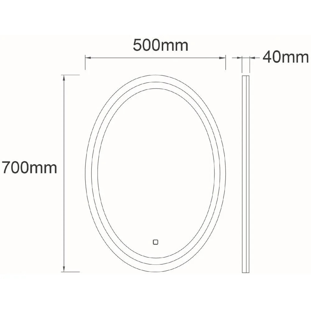 Oglinda LED RIVEN 50x70CM 3 Lumini, Functie Dezaburire, Ceas, Touch