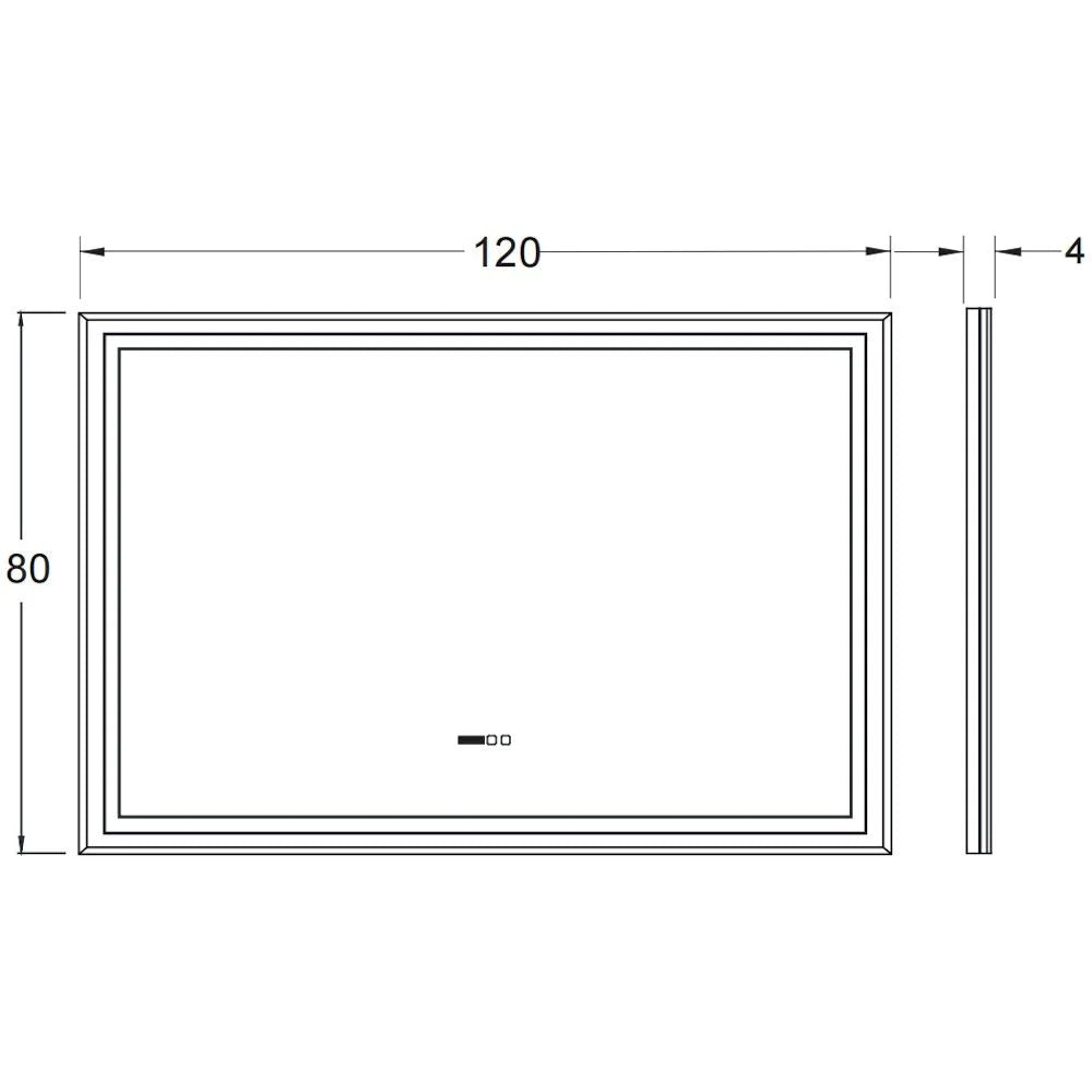 Oglinda LED RIVEN 120x80CM 3 Lumini, Functie Dezaburire, Ceas, Touch