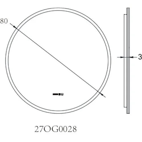 Oglinda LED VIONNA 80CM Functie Dezaburire, Ceas, Touch, 3 Lumini