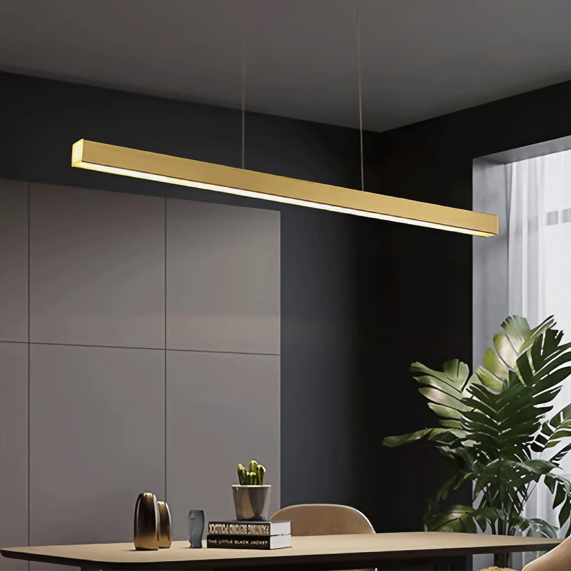 Lustra LED Suspendata 36W Elegant Office Gold Echivalent 300W