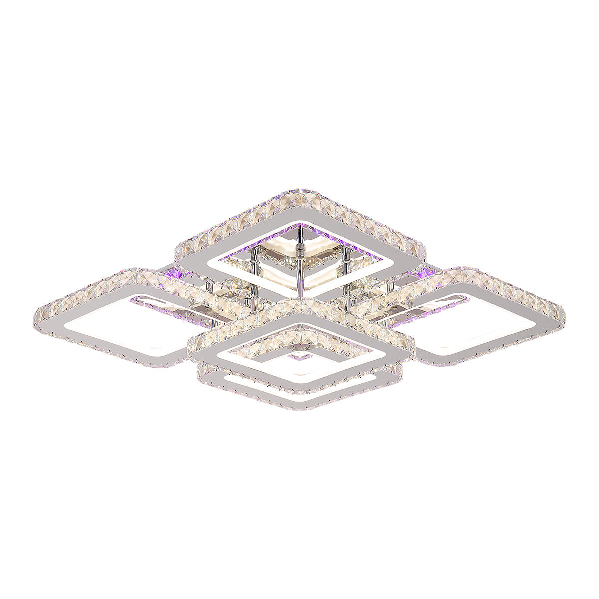 Lustra LED 4+1 SQUARE RGB Cristal Telecomanda Echivalent 800W