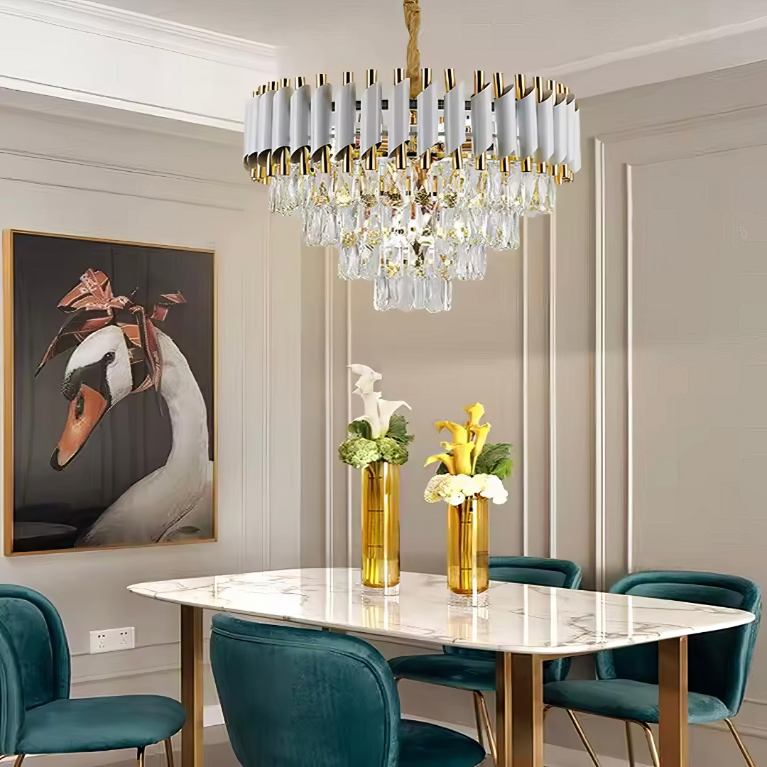 Candelabru Cristal WHITE PANTHER 40CM