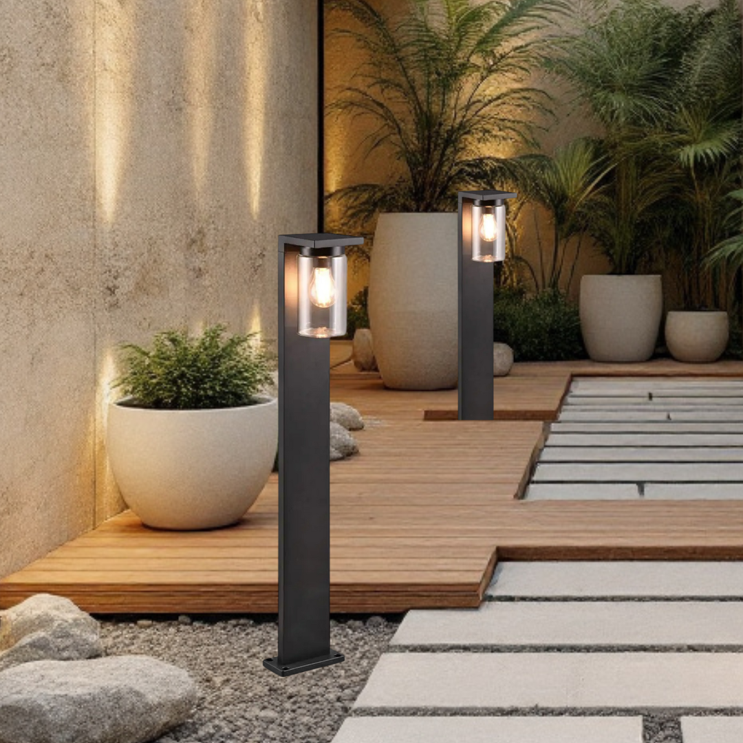 Stalp Ornamental ARDILA Finisaj Negru 100CM 1XE27