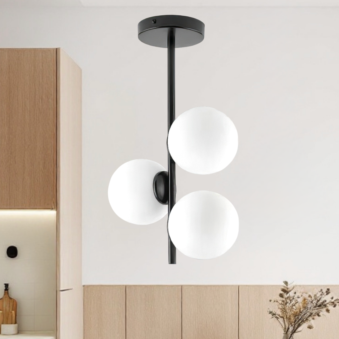 Lustra Abajur MAT Black ROD 3xE27