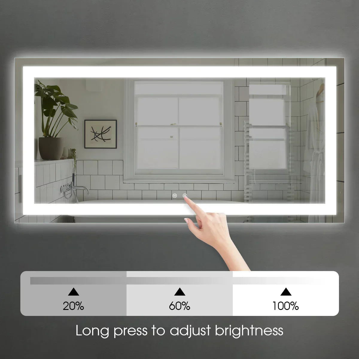 Oglinda LED 120x70cm Functie Dezaburire si Touch J23