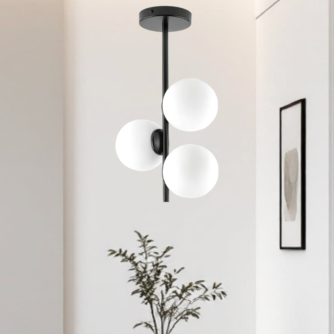 Lustra Abajur MAT Black ROD 3xE27