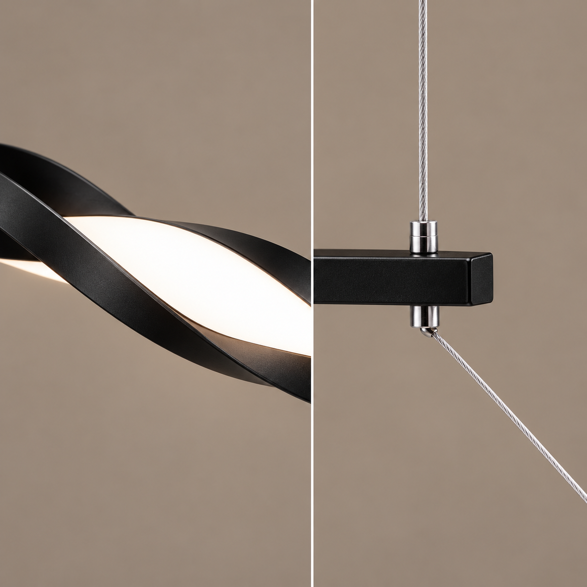 Lustra LED Liniara TWIST Black 100CM Echivalent 190W Telecomanda
