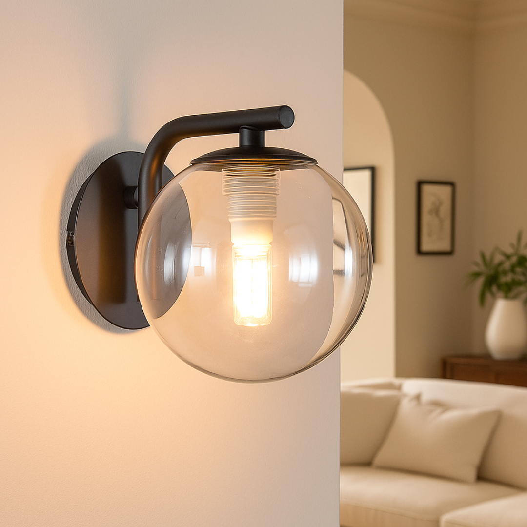 Aplica Perete Abajur Transparent Volta Black