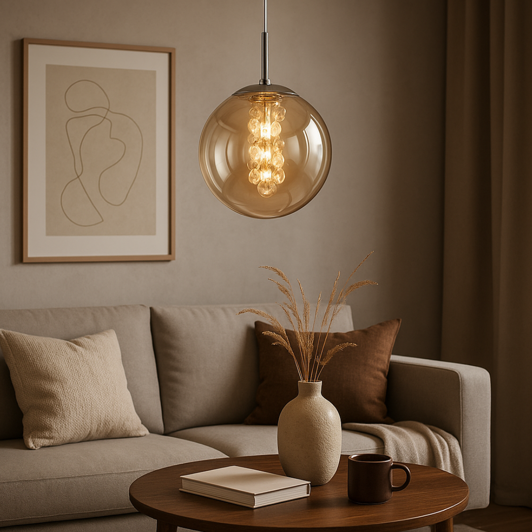 Pendul Abajur Transparent LIMA 1xG9 Chrome