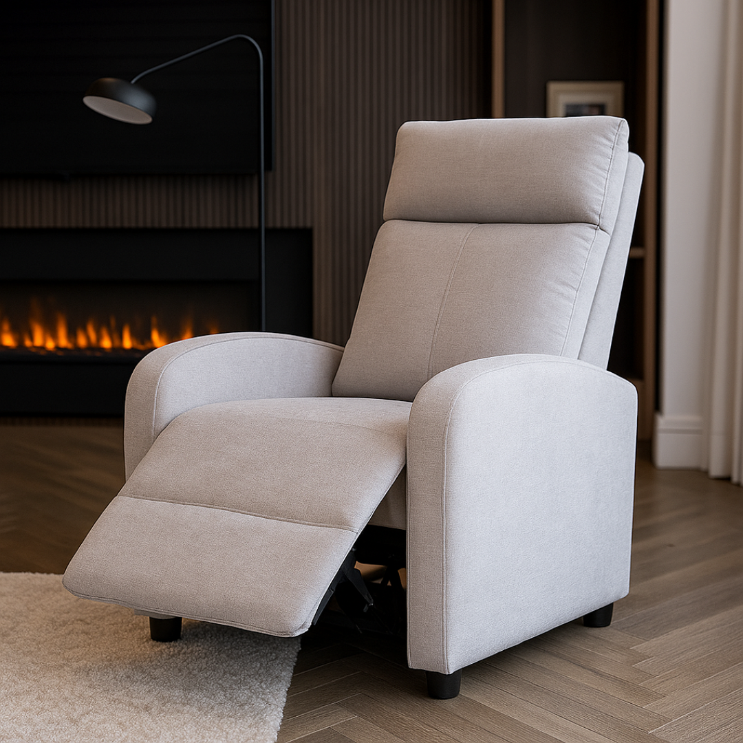 Fotoliu Recliner Stofa Gri