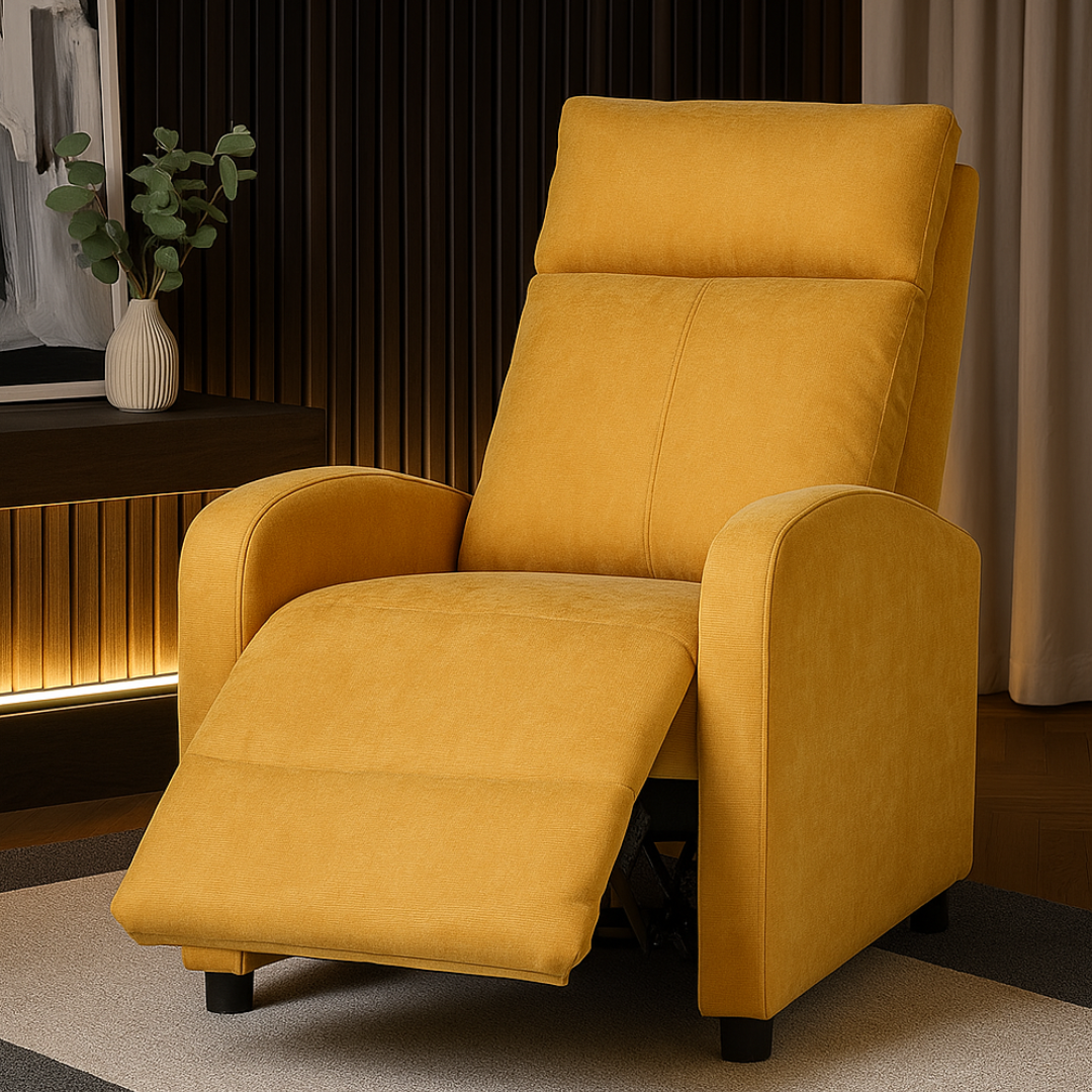 Fotoliu Recliner Stofa Galben
