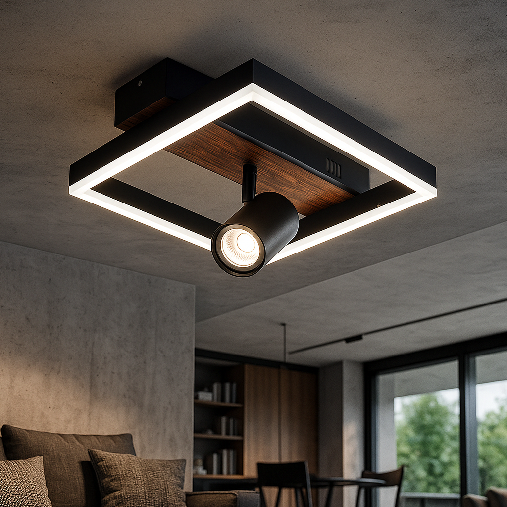 Lustra LED Aplicata Zenn Black Echivalent 540W Telecomanda G4227