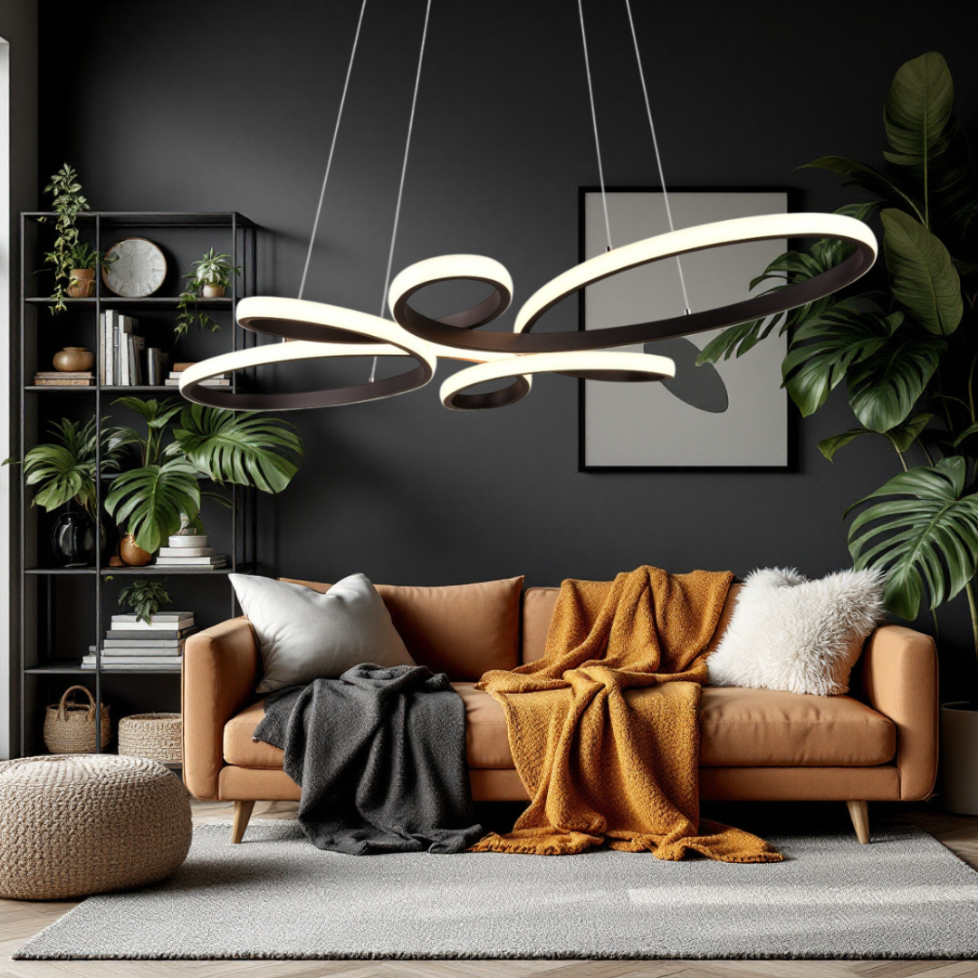 Lustra LED Suspendata PREMIUM Fly Black Echivalent 400W Dimabila