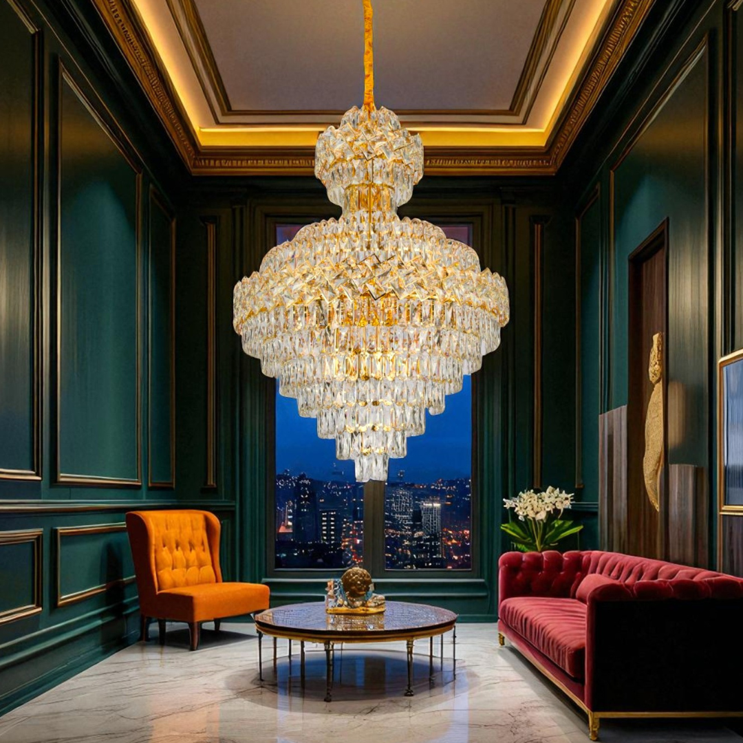 Candelabru Cristal Malli Gold Grande Luxury 80x110CM