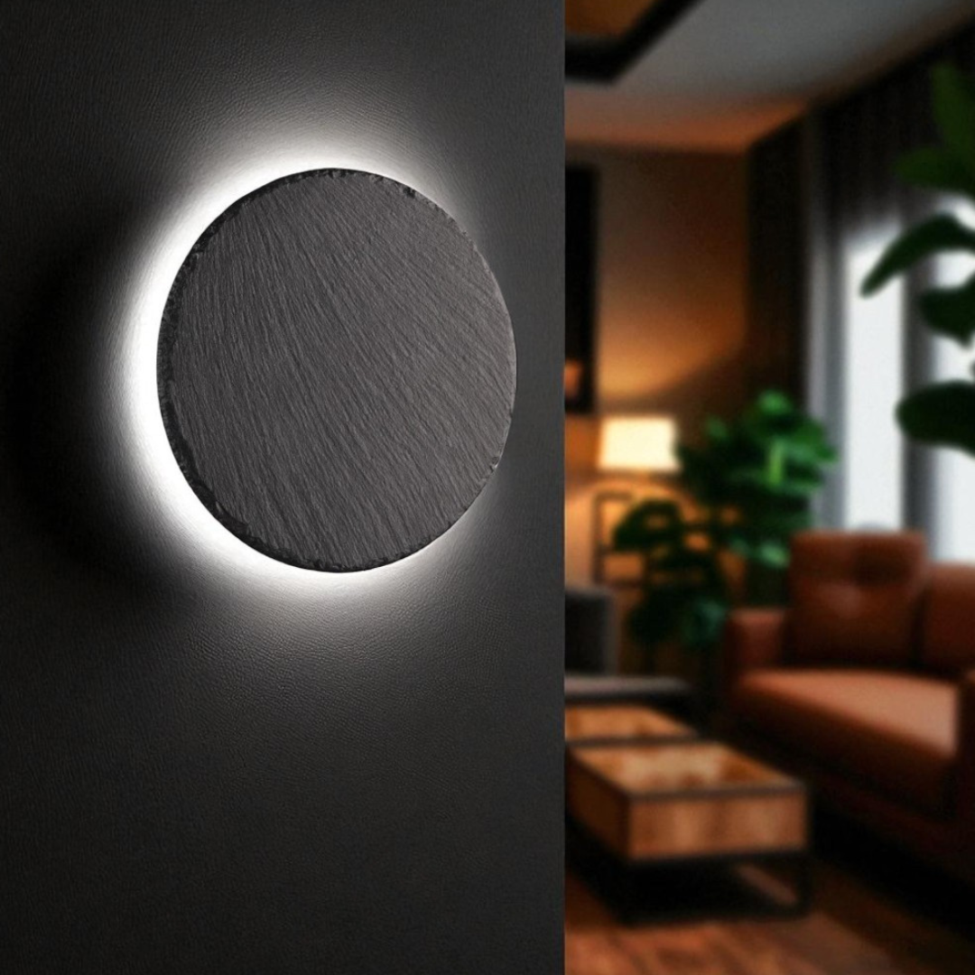 Aplica LED 9W Black RAVEN Stone Effect