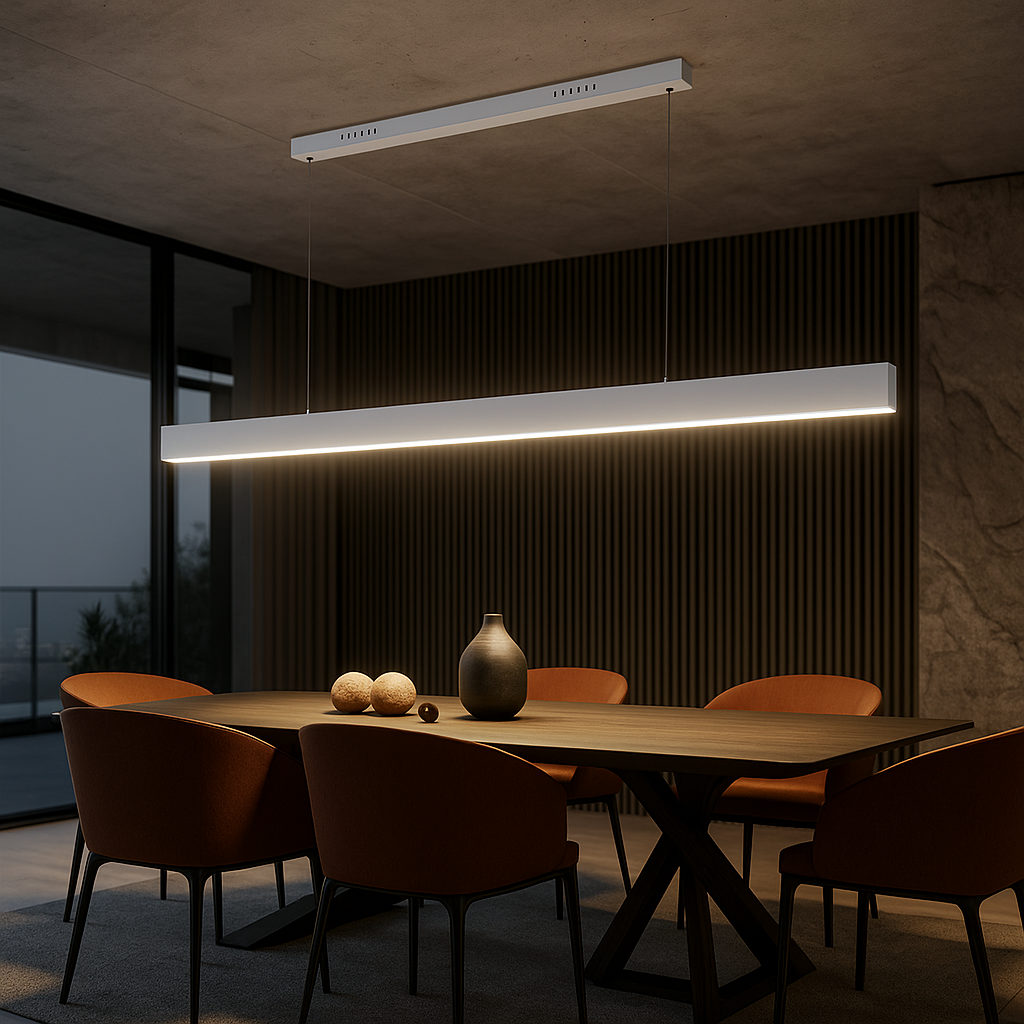 Lustra LED 120cm Lyne Telecomanda Wifi 2.4G ALBA / SUSPENDATE / 120CM Lighting Fixtures