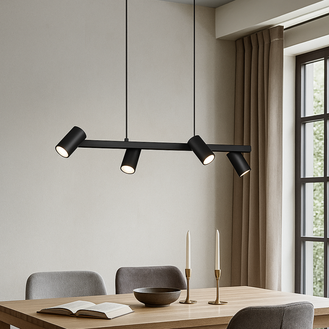 Lustra Suspendata cu 4 Spoturi MARLEY Black 4xGu10