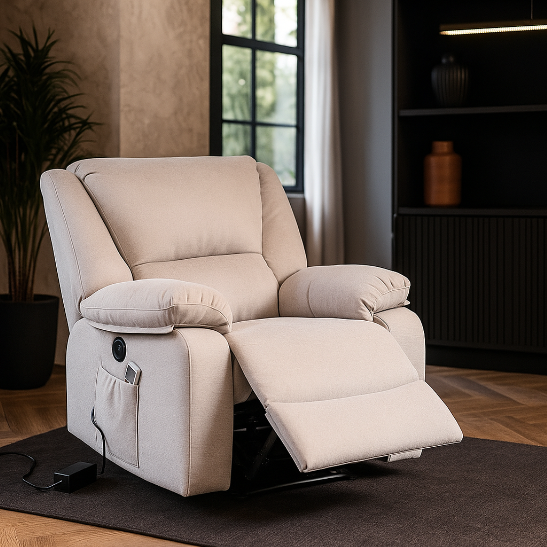 Fotoliu cu Masaj si Incalzire Recliner Electric Gri