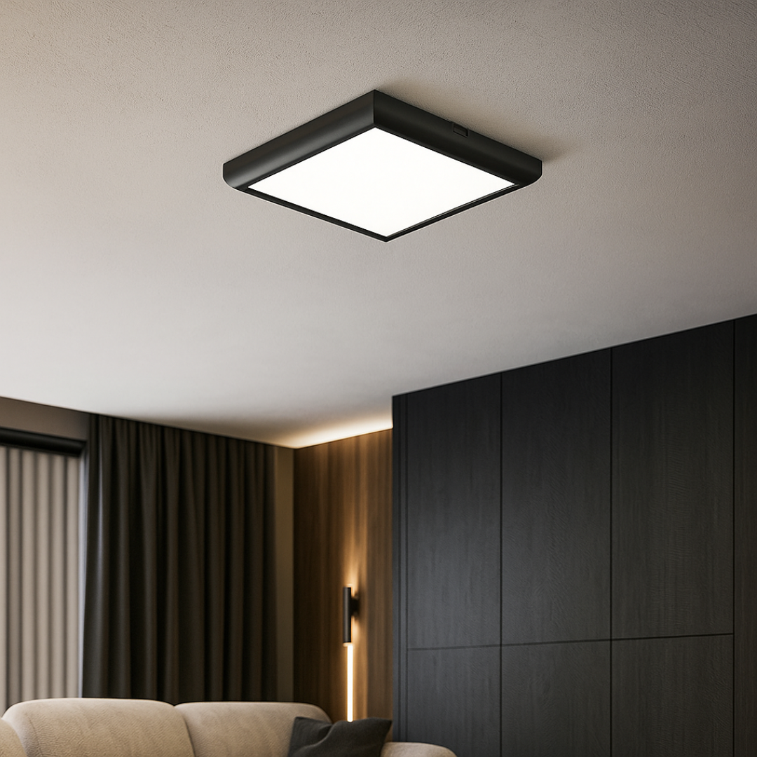 Plafoniera LED 20W 3 Functii Square Black 22CM / 20W / 3 FUNCTII led ceiling light