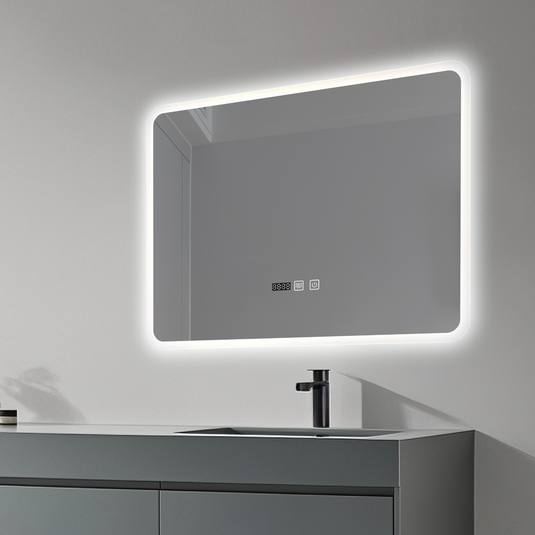 Oglinda LED ATLANTIS 80x60CM, 3 Lumini, Dezaburire si Touch