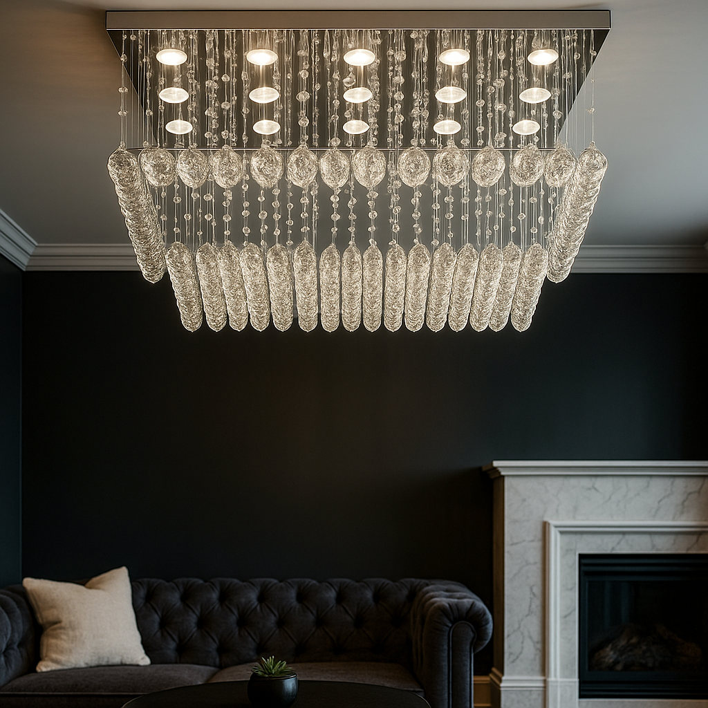 Candelabru LED Cristal Elyra 15x5W Silver Echivalent 600W