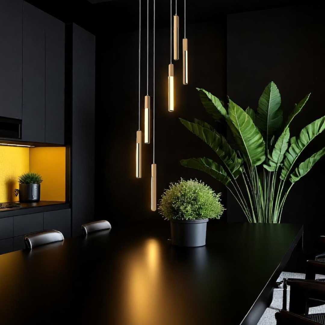 Lustra LED Suspendata ELIOT Lemn Design Echivalent 300W