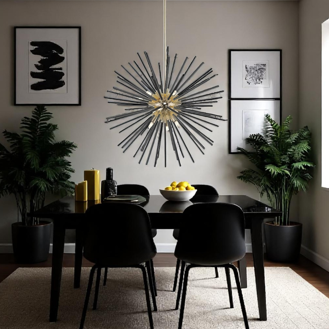 Lustra Luxuty Black SUN Negru+Auriu