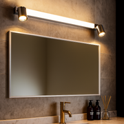 Aplica LED ENRICO Chrome 9W 90cm IP44 cu Spoturi 2xGU10