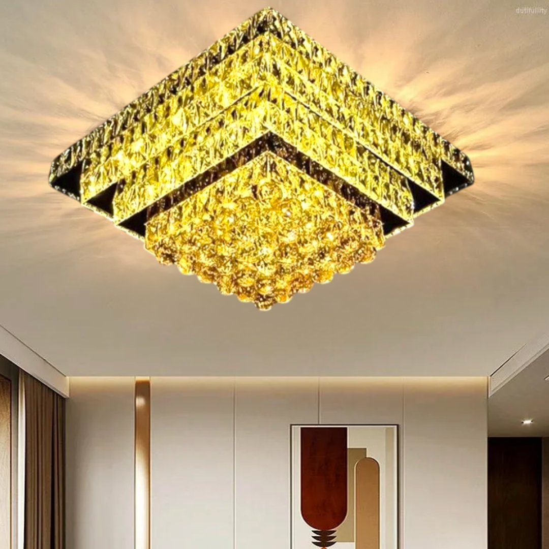 Lustra LED Cristal Aplicata Imperial Square Telecomanda