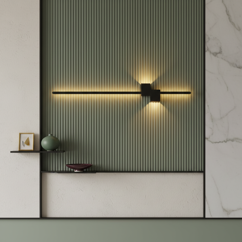 Aplica LED MILO LINES 28W Neagra Echivalent 200W