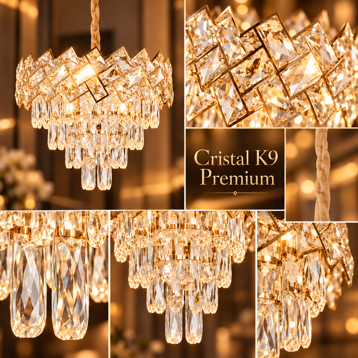 Candelabru Cristal MALLI Gold ⌀40CM