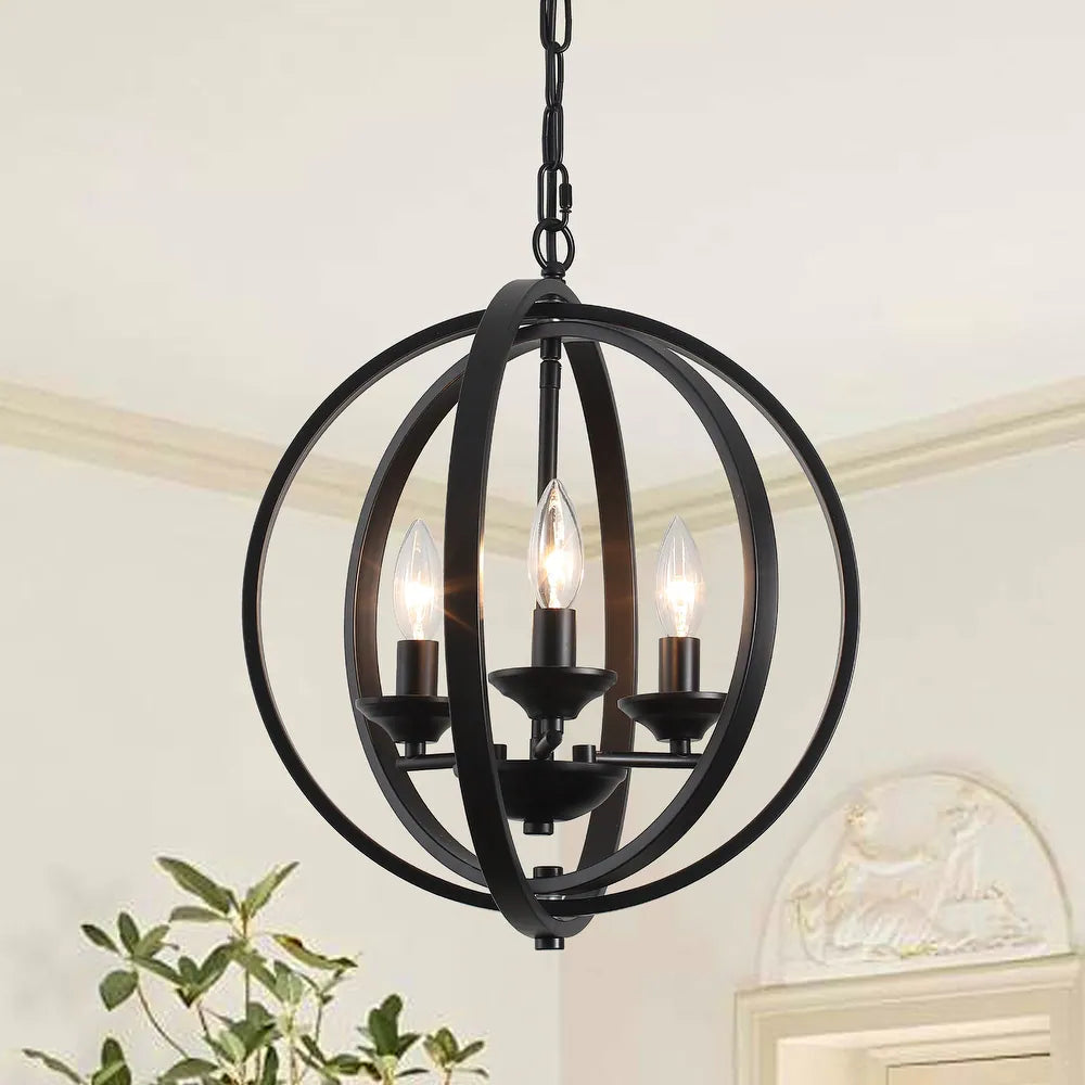 Lustra Suspendata Fryng Black Ø40CM | 3xE14