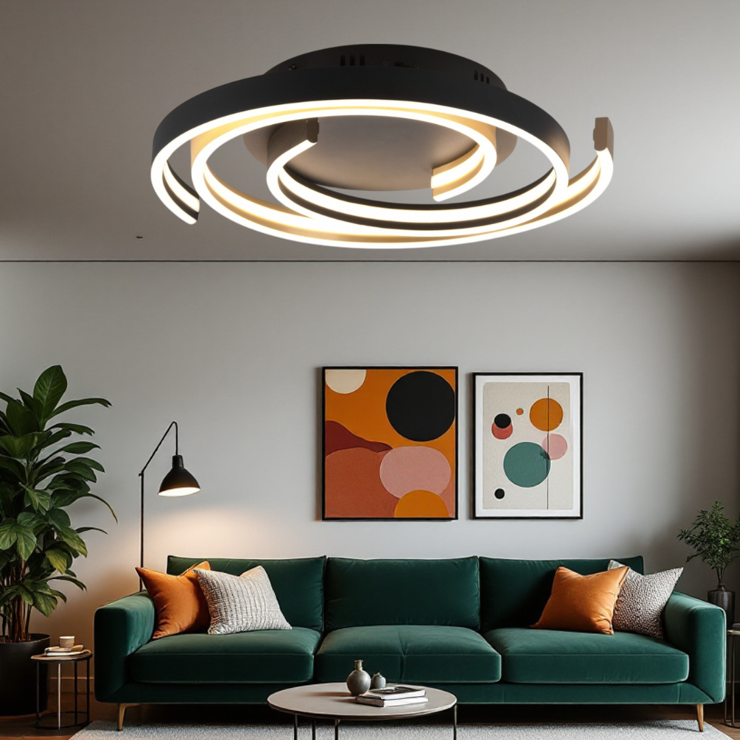 Lustra LED CAYA Echivalent 600W, 3 Lumini si Dimabila din buton