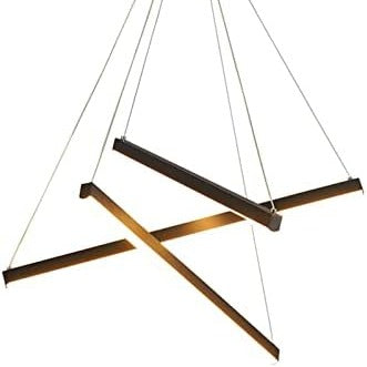 Lustra LED 3 Geometric BLACK LINES Suspendata Echivalent 400W NEAGRA / 60CM / SUSPENDATE Lighting Fixtures