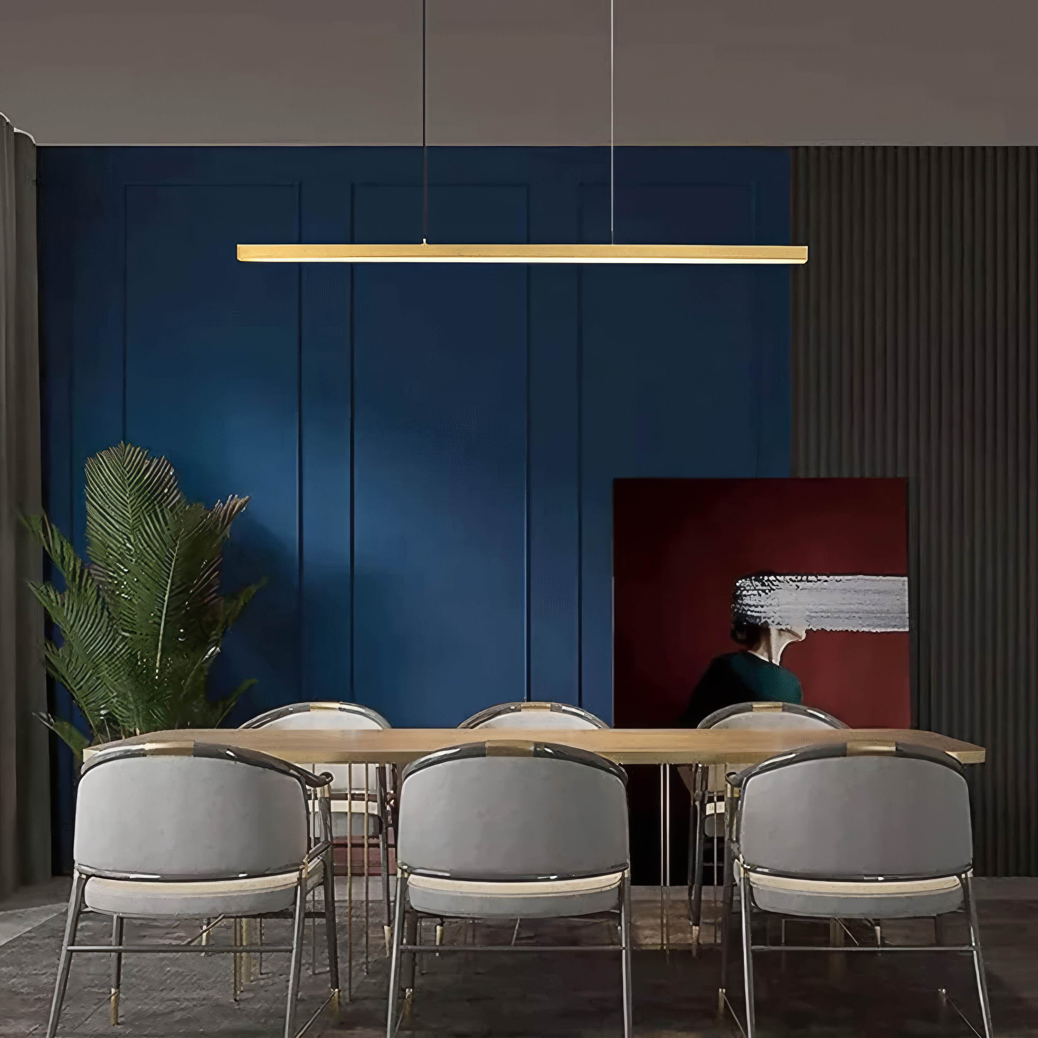 Lustra LED Suspendata 36W Elegant Office Gold Echivalent 300W