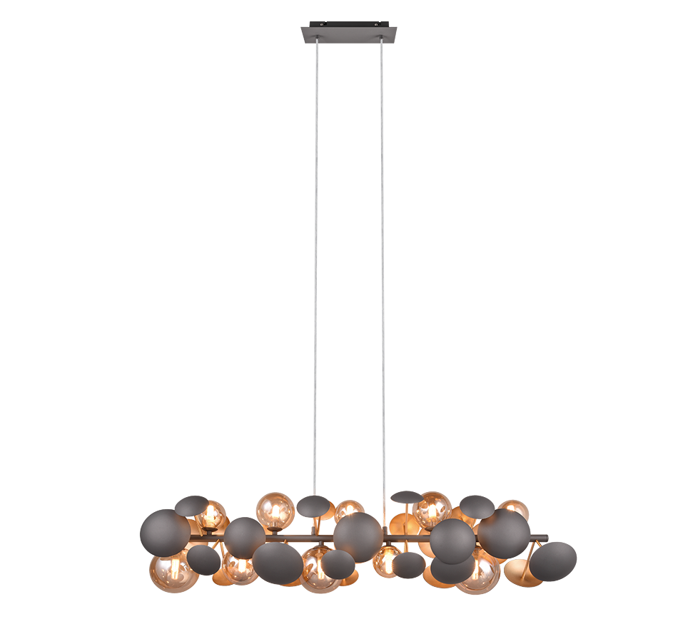 Lustra Suspendata Premium Bubble Gold & Grey 10xG9
