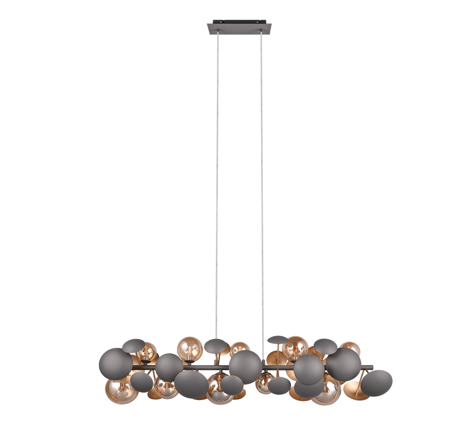 Lustra Suspendata Premium Bubble Gold & Grey 10xG9