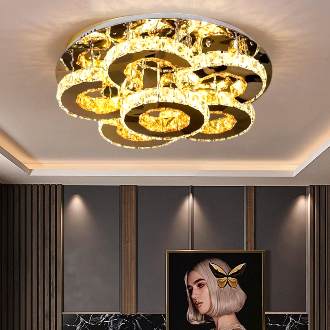 Lustra LED Cristal Aplicata  Elegance Aurora Telecomanda Echivalent 700W