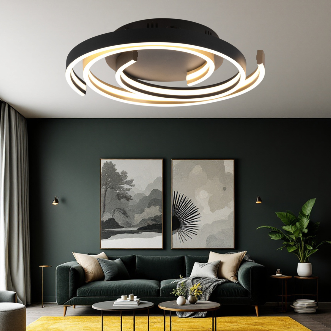 Lustra LED CAYA Echivalent 600W, 3 Lumini si Dimabila din buton