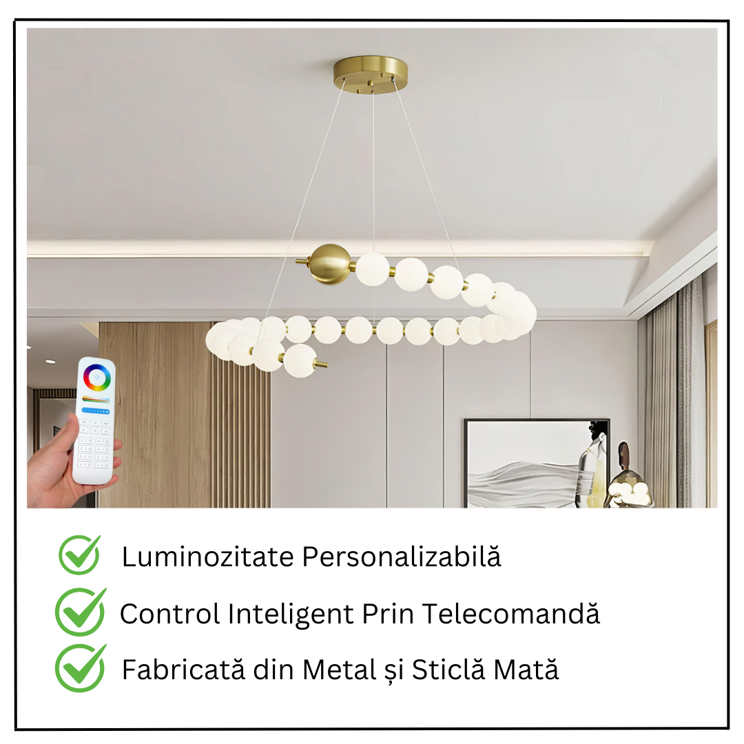 Lustra LED Abajur 72W Fibonacci Echivalent 500W cu Telecomanda