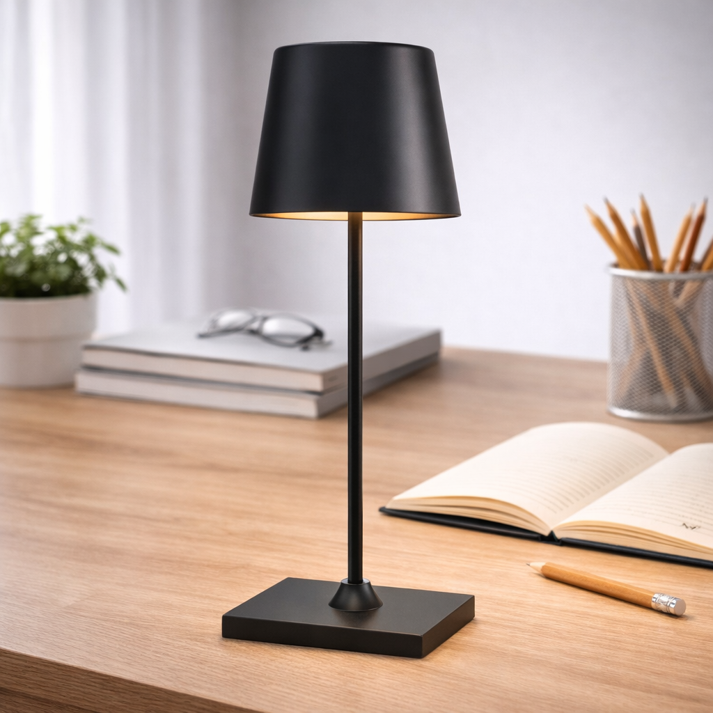 Veioza LED Decorativa Neagra Dimabila Lumina Calda 37CM IP44