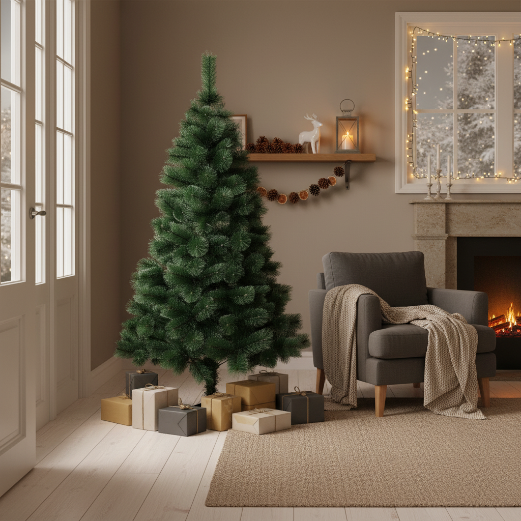 Brad Artificial de Craciun 150cm Pin Varfuri Ninse, Ace 3D, Suport Metalic A2