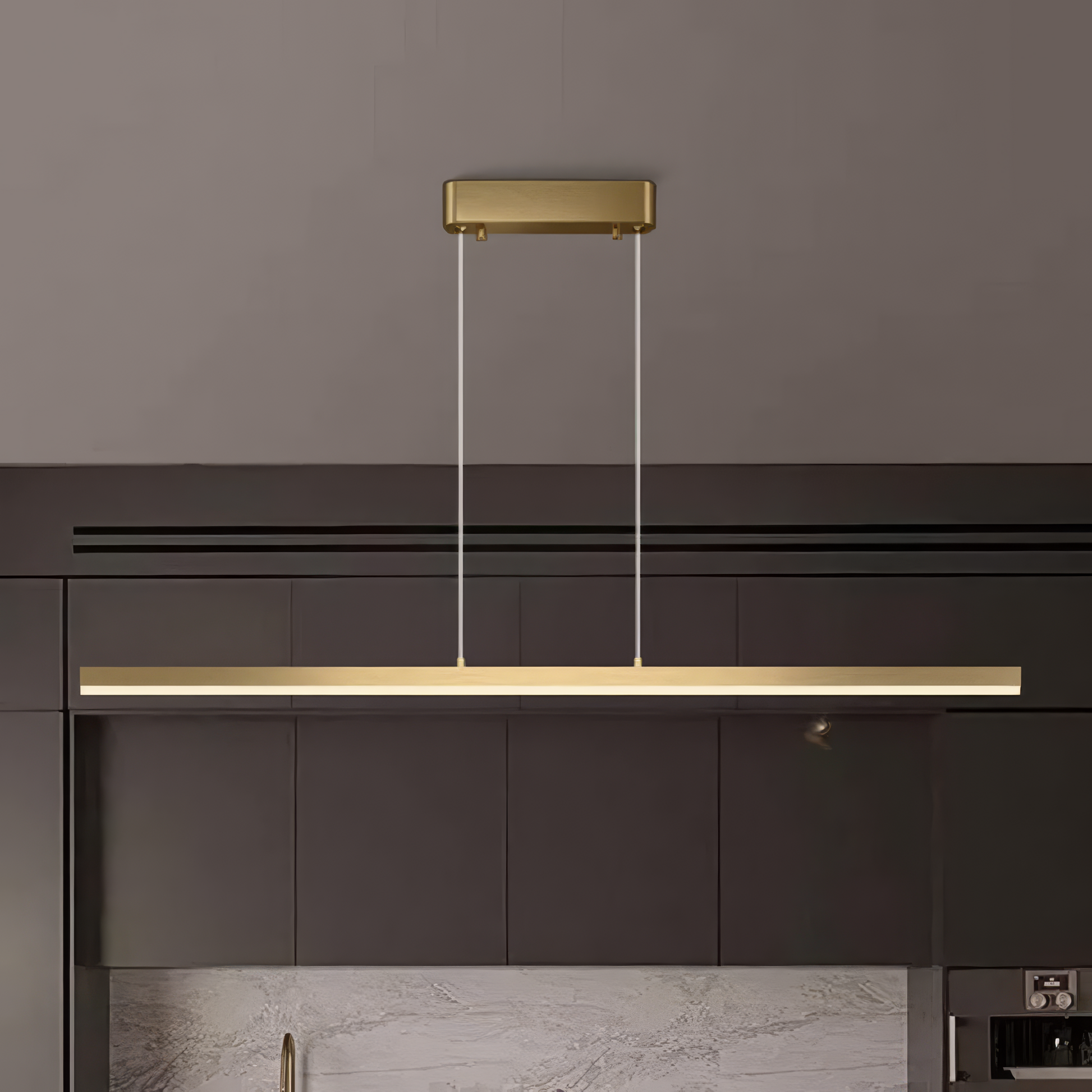 Lustra LED Suspendata 36W Elegant Office Gold Echivalent 300W